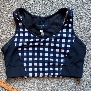 Tuckernuck Navy and White Checkered Sports Bra